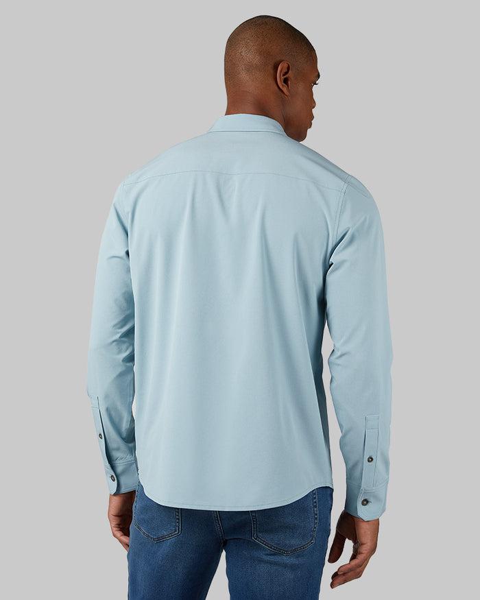 32 Degrees Laguna _ Men's Casual Long sleeve Dress shirt {model: Isaiah is 6'2", wearing size M}{bottom}{right} {bottom}{right}