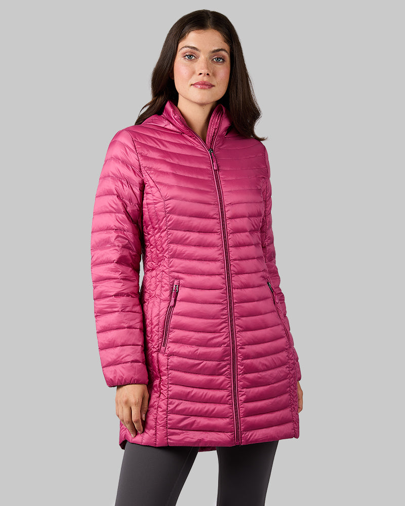 32 Degrees Women's Ultra-light Down Packable 3/4 Jacket (Malaga)