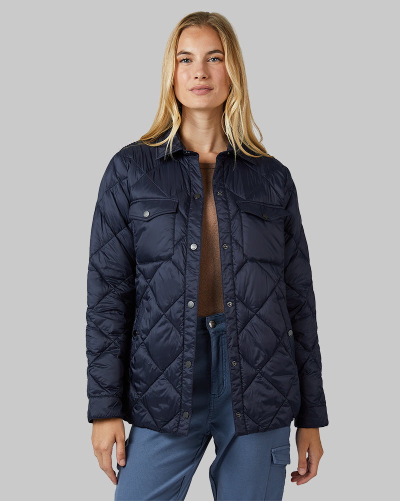 32 Degrees Women's Lightweight Packable Shirt Jacket (Dark Sapphire)
