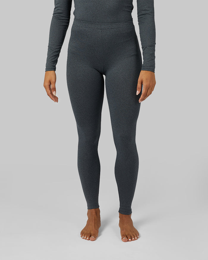 32 Degrees Charcoal Heather _ Women's Lightweight Baselayer Legging {model: Alexis is 5'6" and size 4-6 wearing size S}{bottom}{right} {bottom}{right}