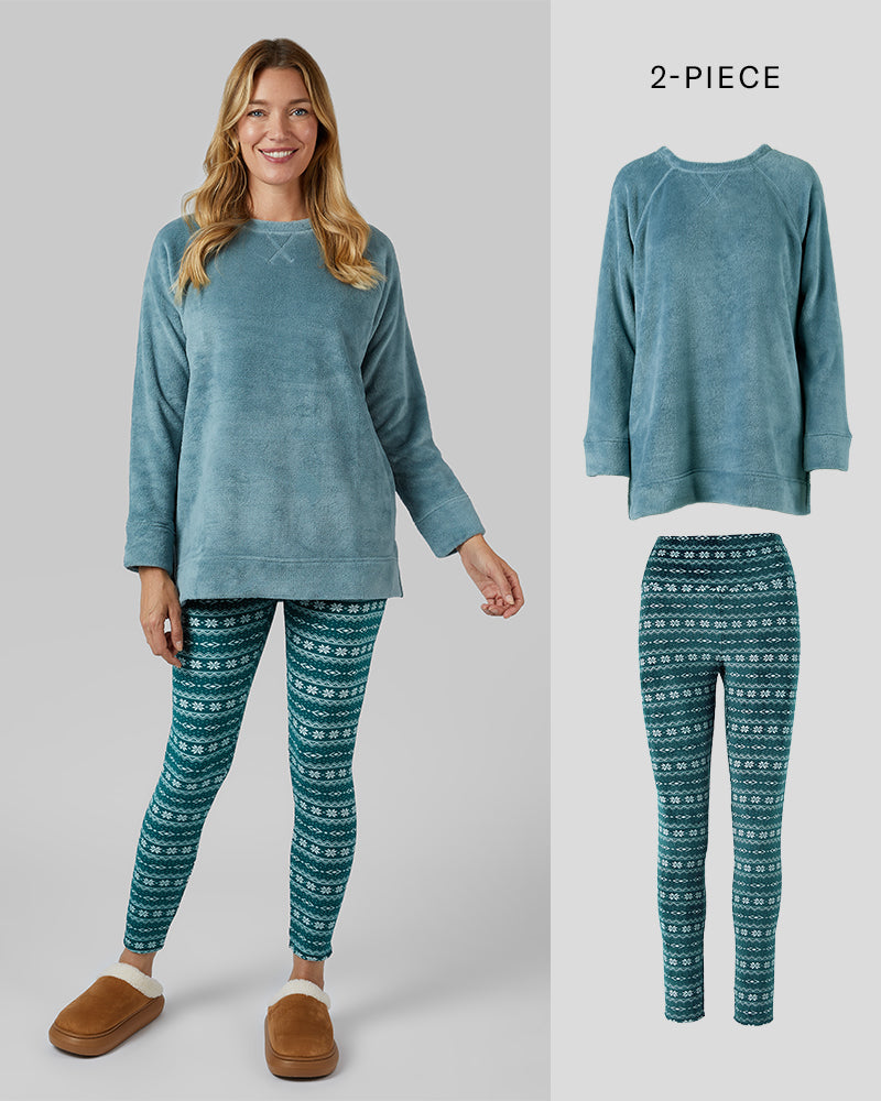 32 Degrees Deep Teel Fairisle _ Women