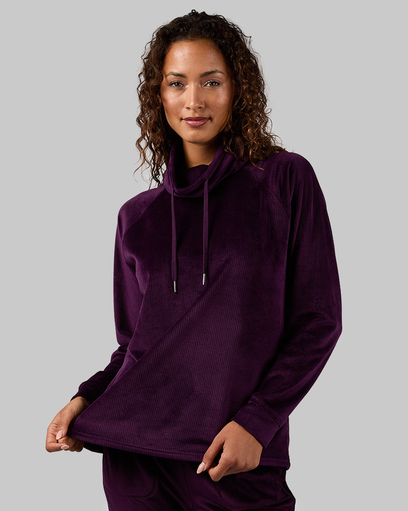 Women's Velour Luxe Rib Funnel Neck Top