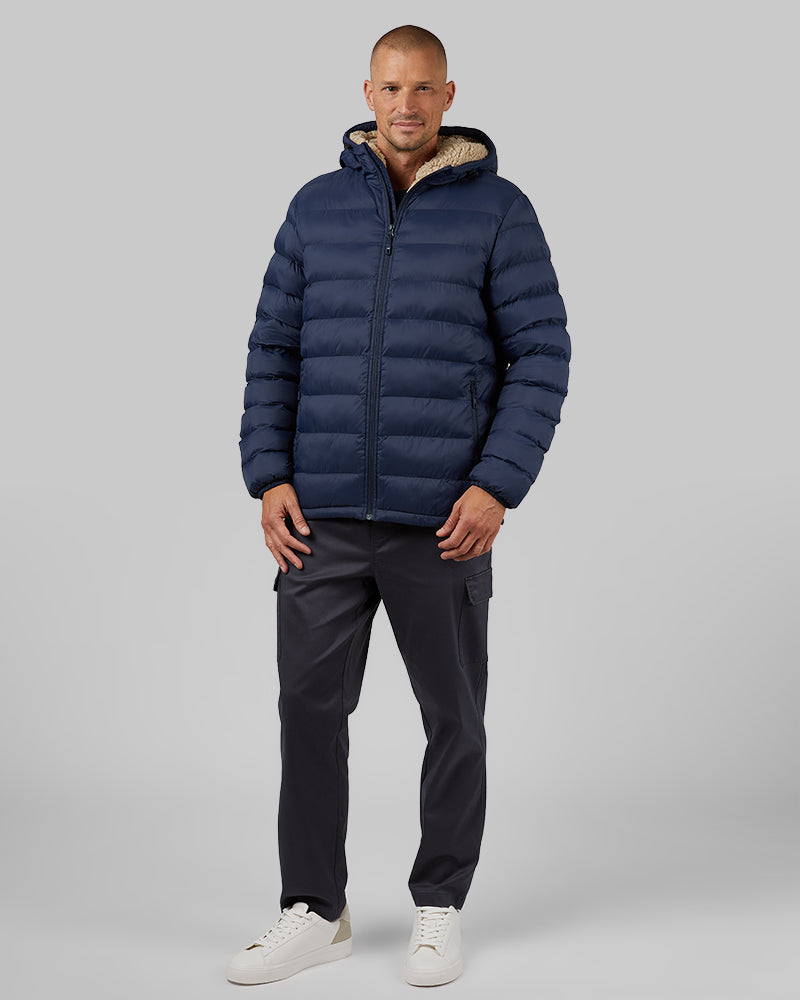 Men's Hooded Sherpa-Lined Jacket