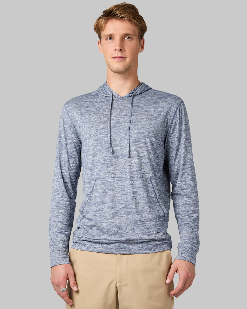 Men's Cool Long Sleeve Hooded T-Shirt NAVY / XXL