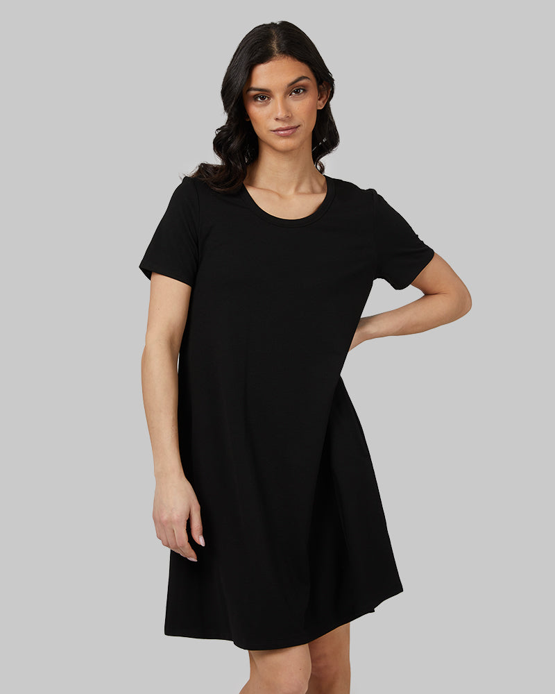 Women's Soft Knit Pocket Dress Black / XXL