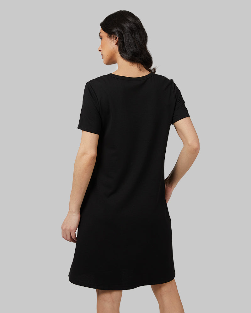 Women's Soft Knit Pocket Dress Black / XXL
