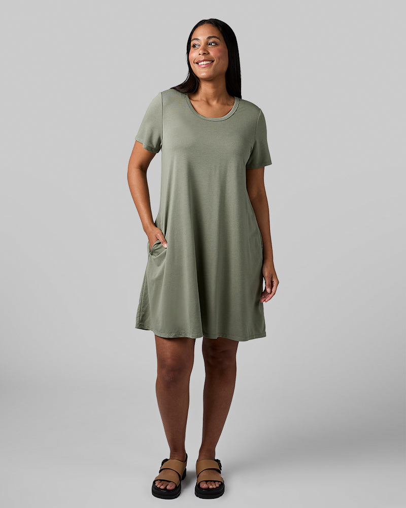 32 Degrees Women's Soft Knit Pocket Dress BIJOU BLUE / M