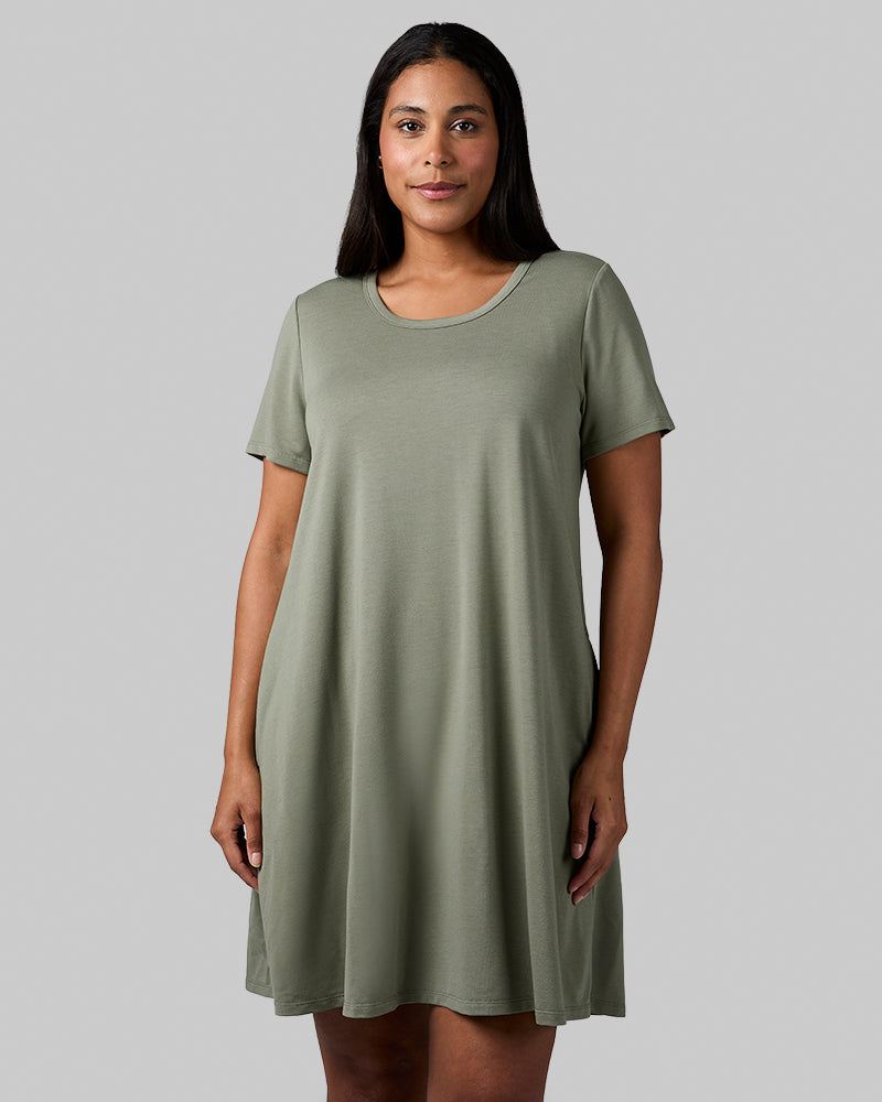womens casual dress with pockets Fuchsia Cotton Dress With Pockets, Belted Midi Dress, Short Sleeve Fit and  Flare Dress, Casual Summer Dress for Women
