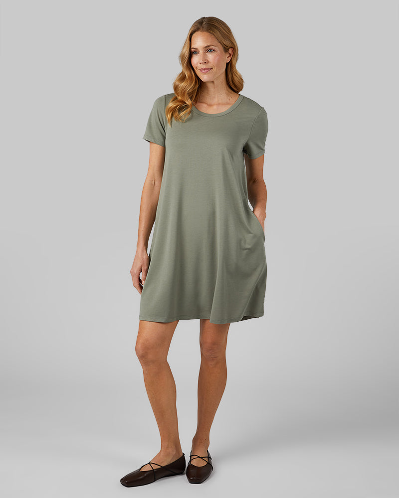 32 Degrees Women's Soft Knit Pocket Dress BIJOU BLUE / M