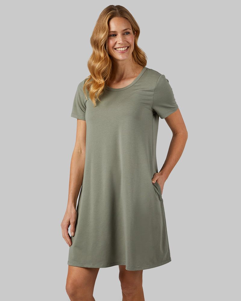 32 Degrees Women's Soft Knit Pocket Dress BIJOU BLUE / M