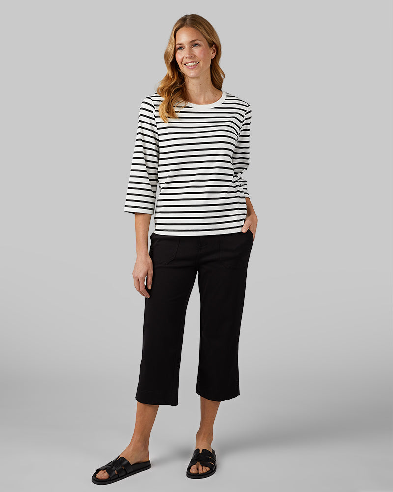 32 Degrees White_ Black Stripe _ Women
