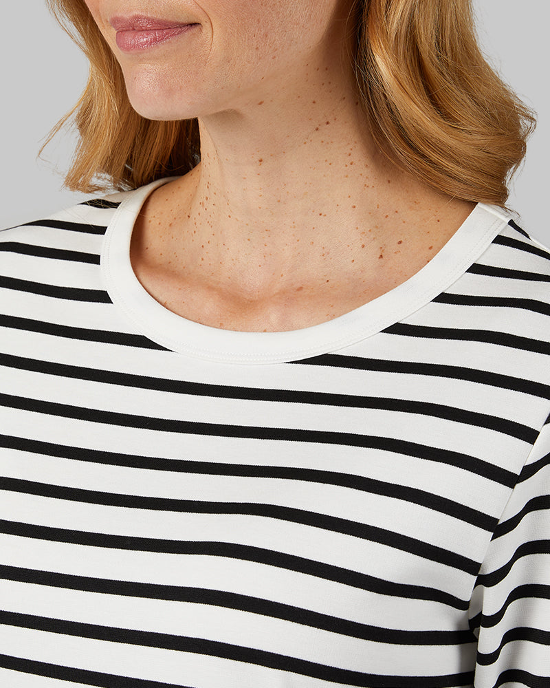 32 Degrees White_ Black Stripe _ Women