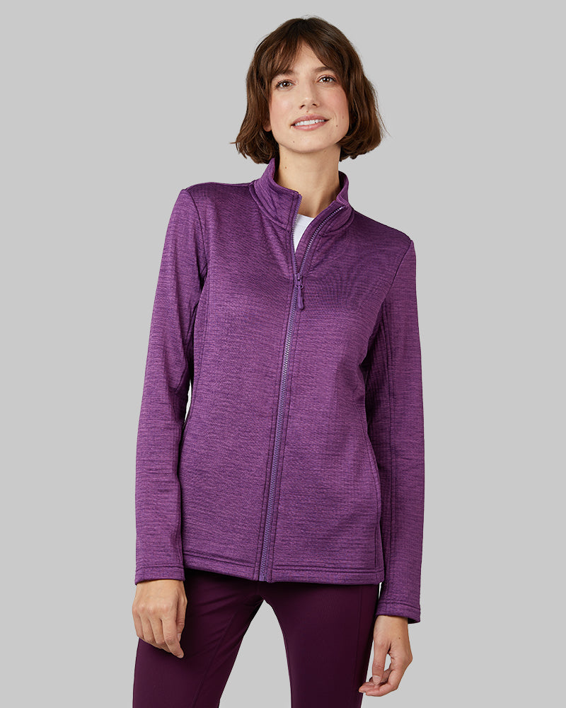 32 Degrees Women's Grid Tech Full-zip Jacket (Plum Space Dye)