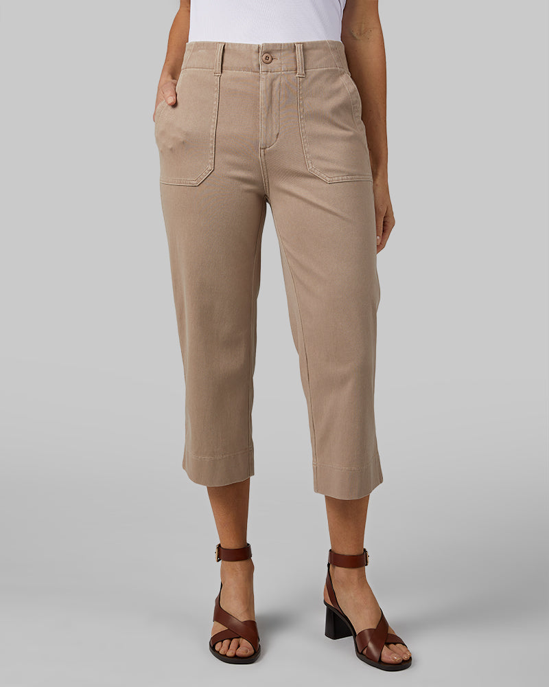 32 Degrees Women's Mini Knit Twill Capri Pant (Goat)