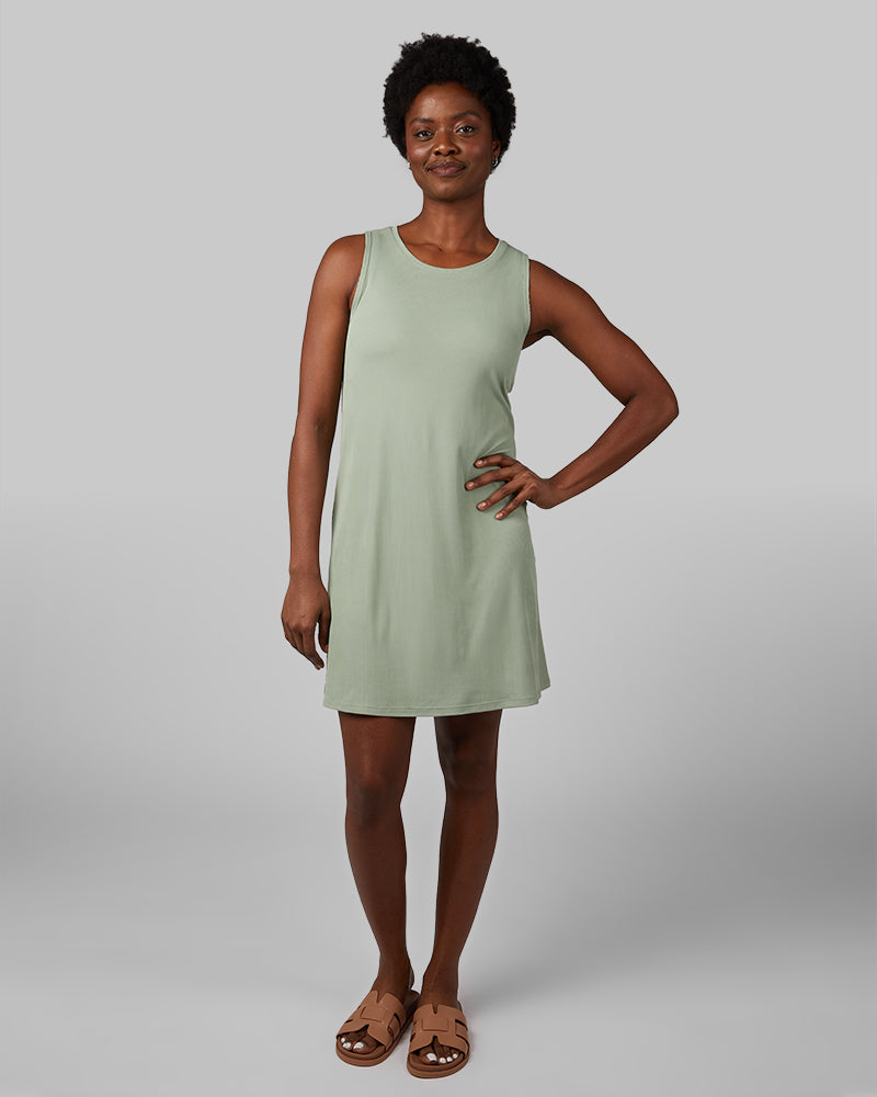 Women's Soft Rib Tank Swing Dress GREEN BAY / XXL