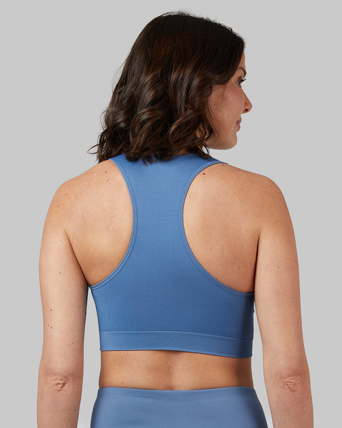 32 Degrees Blue Horizon _ Women's seamless Racerback sports Bra {model: Debora is 5'9"and size 4 wearing size S}{bottom}{right} {bottom}{right}