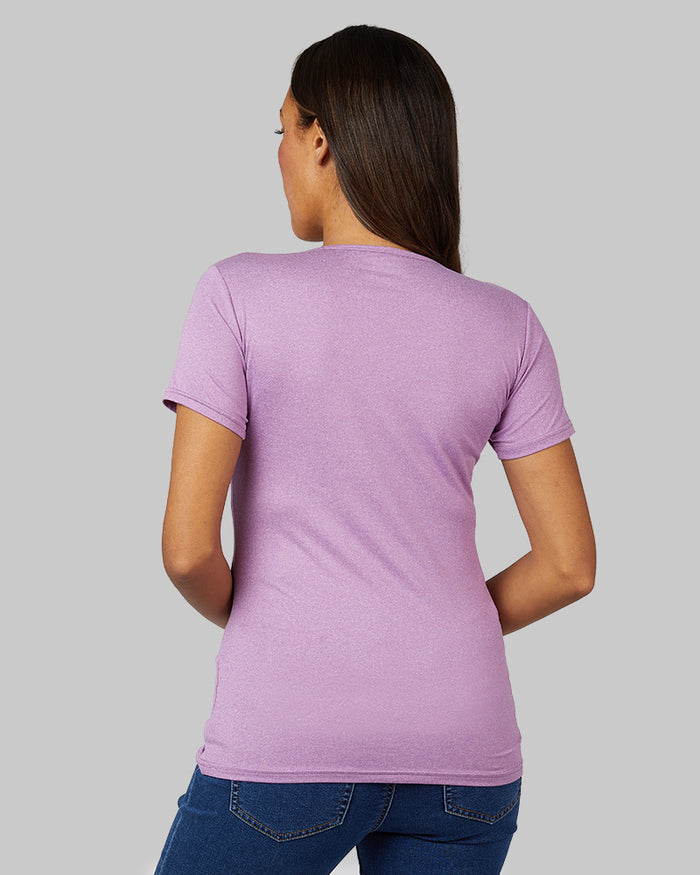 32 Degrees Dahlia Heather _ Women's Cool Fitted T-shirt {model: Shelby is 5'9"and size 4 wearing size S}{bottom}{right} {bottom}{right}