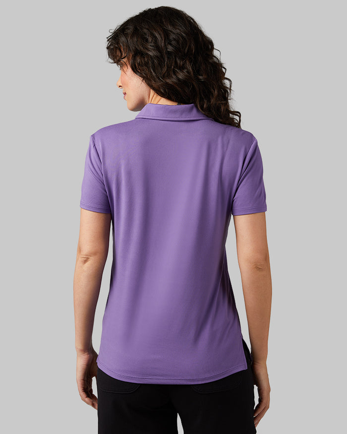 32 Degrees Tillandsia Purple _ Women's Cool Fitted Polo {model: Rayana is 5'9" and size 4-6, wearing size S}{bottom}{right} {bottom}{right}