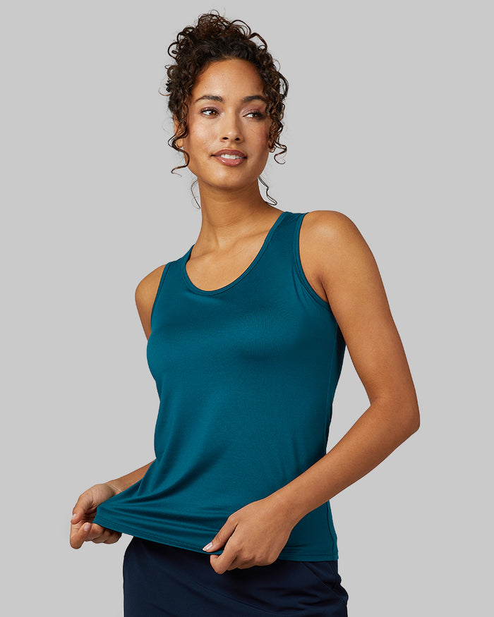 32 Degrees Gulf Coast _ Women's Cool Fitted Bra Tank {model: Meli is 5'9"and size 4 wearing size S}{bottom}{right} {bottom}{right}