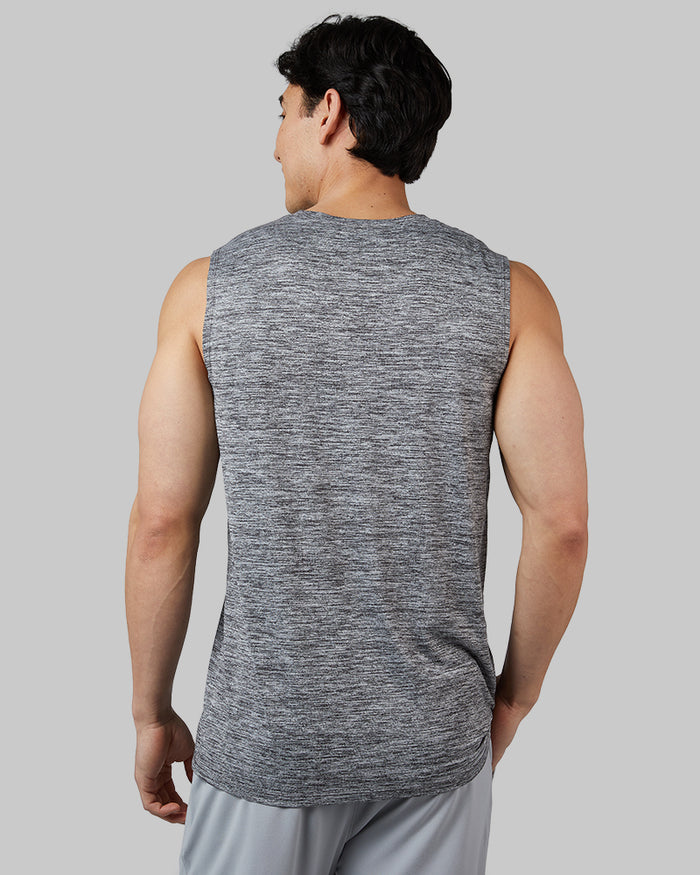 32 Degrees Black Space Dye _ Men's Cool Active Tank {model: Warwick is 6'1", wearing size M}{bottom}{right} {bottom}{right}