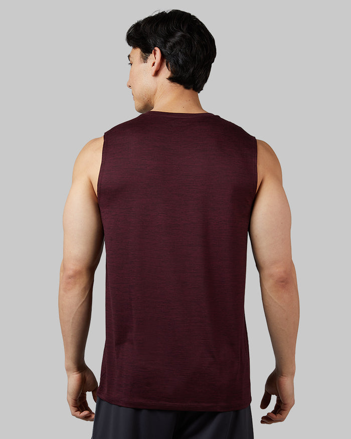 32 Degrees Oxblood Space Dye _ Men's Cool Active Tank {model: Warwick is 6'1", wearing size M}{bottom}{right} {bottom}{right}