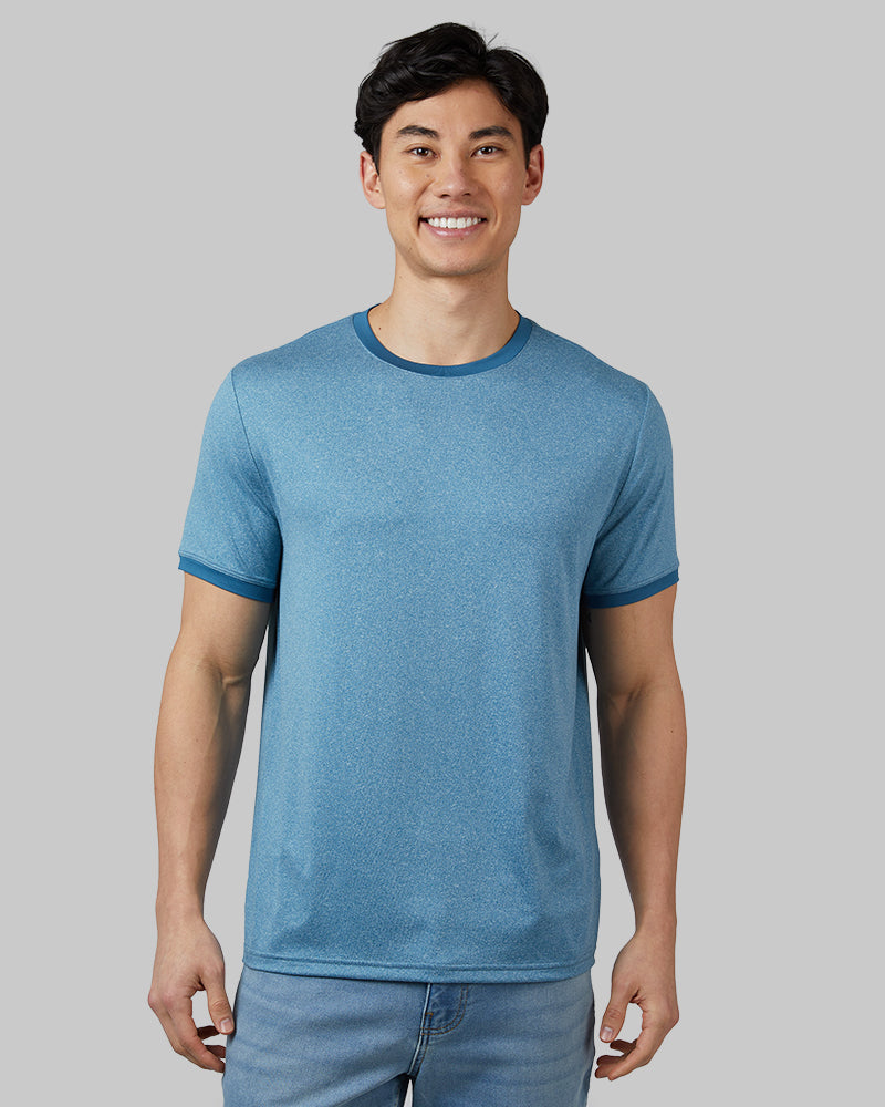 32 Degrees Men's Cool Ringer T-shirt (Blue Steel Heather)