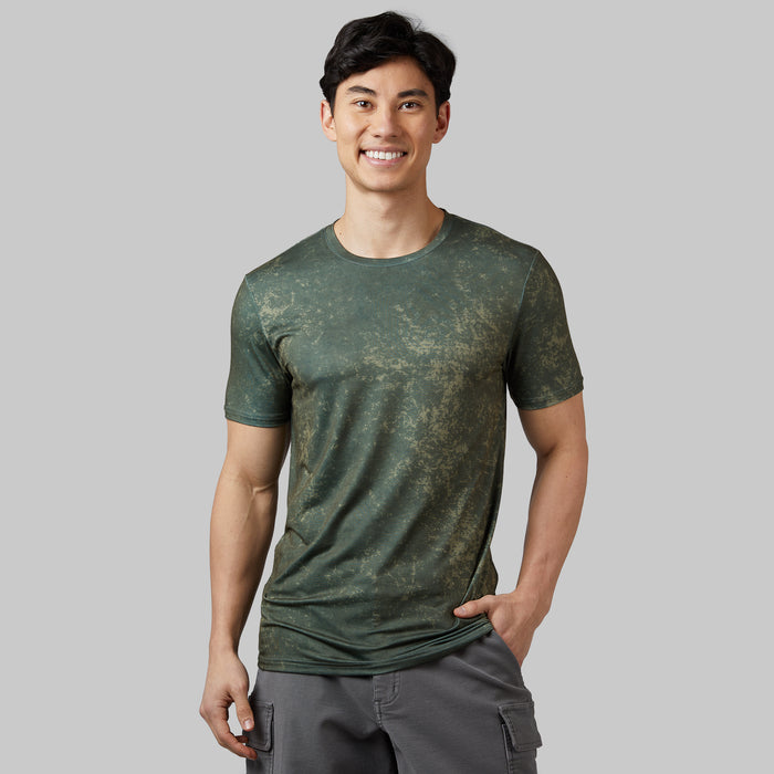 32 Degrees Oregano Tie Dye _ Men's Cool Printed Classic Crew T-shirt {model: Warwick is 6'1", wearing size M}{bottom}{right} {bottom}{right}