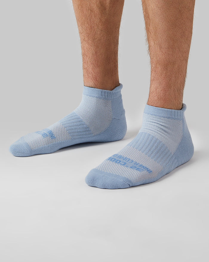 32 Degrees Blue Bell Heather _ Men's 6-Pack Cool Comfort Ankle Running Socks {bottom}{right}