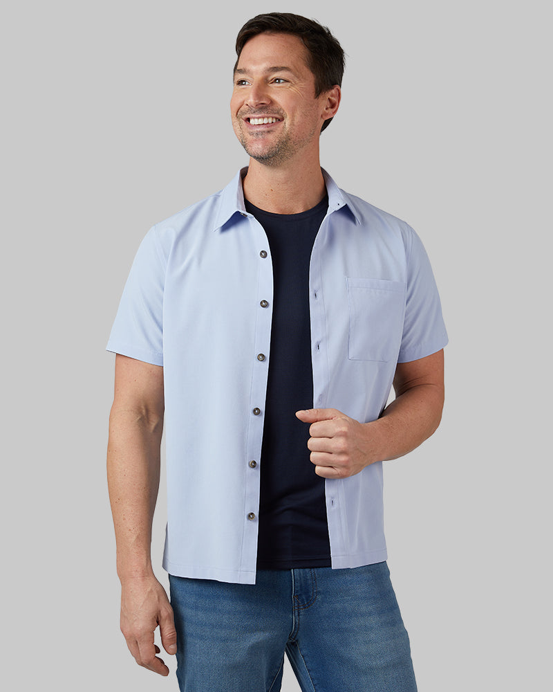 32 Degrees Men's Casual Short Sleeve Dress Shirt - Stretch Comfort Button-Up Shirt