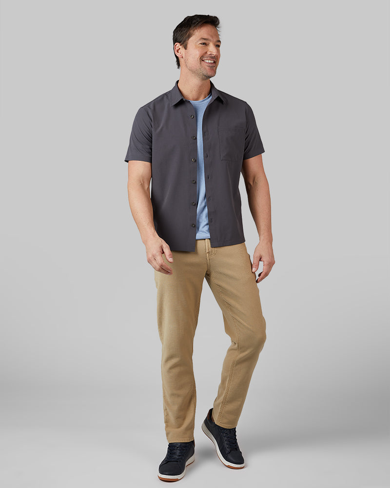 32 Degrees Men's Casual Short Sleeve Dress Shirt SEAGRASS / M
