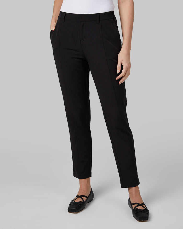 32 Degrees Black _ Women's Casual Work Pant {model: Emily is 5'9"and size 4 wearing size S}{bottom}{right} {bottom}{right}