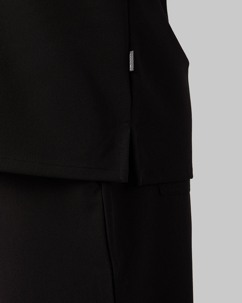 32 Degrees Black _ Womens 1-Pocket V-Neck scrub Top {model: Arantza is 5