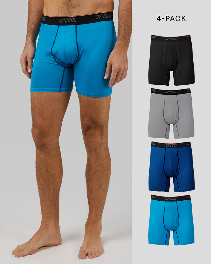 32 Degrees Emotion/Neon/Grey/Black _ Men's 4-Pack Cool Active Boxer Brief {bottom}{right}