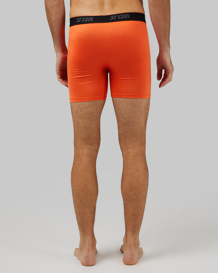 32 Degrees Team Orange _ Men's Cool Active Boxer Brief {model: Fran is 6'2", wearing size M}{bottom}{right} {bottom}{right}