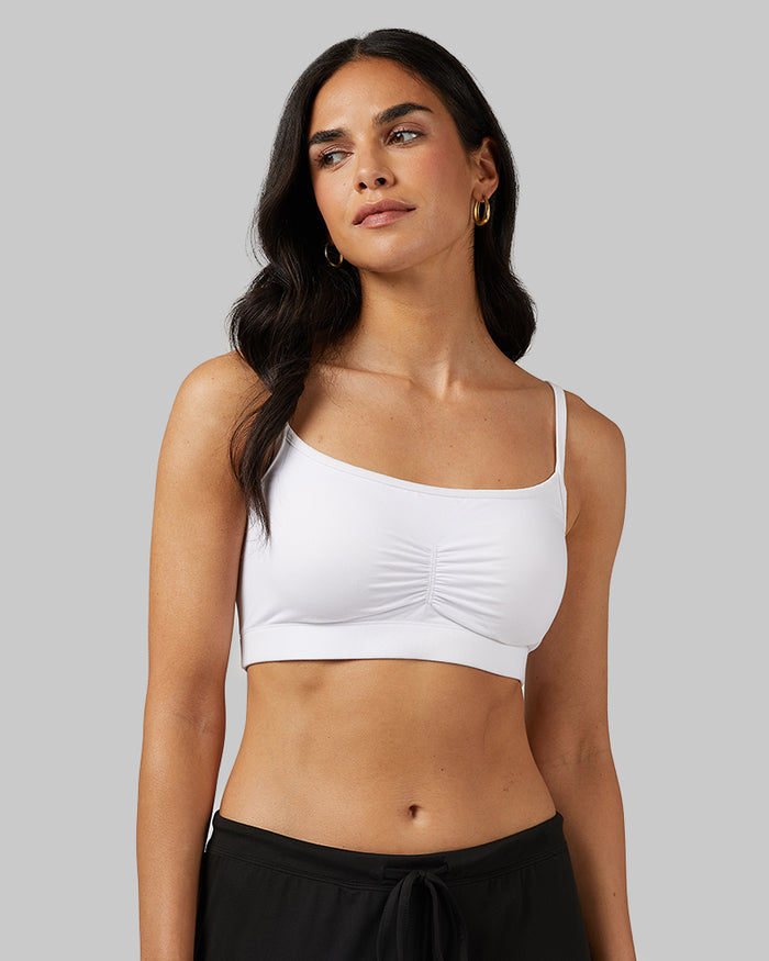 32 Degrees White _ Women's Cool Bralette {model: Dani is 5'9" and size 2-4, wearing size S}{bottom}{right} {bottom}{right}