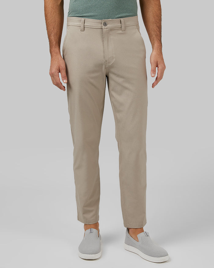 32 Degrees Dusty Khaki _ Men's Classic Stretch Woven Pant {model: Fran is 6'2", wearing size M}{bottom}{right} {bottom}{right}