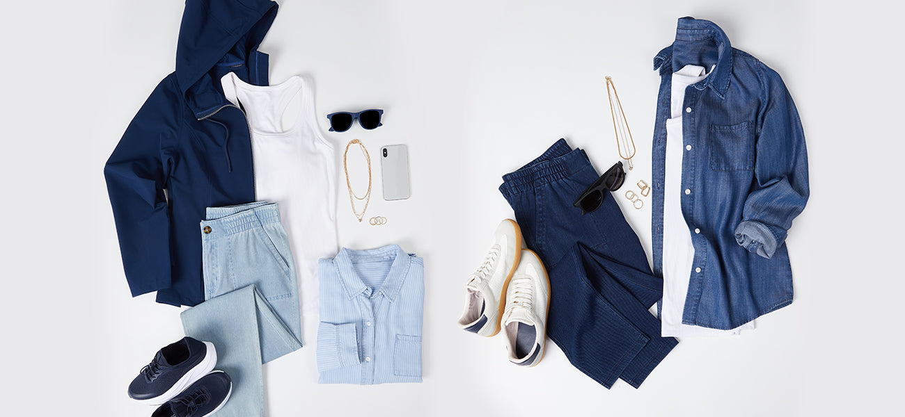 WOMEN'S CHAMBRAY LONG SLEEVE BUTTON-UP